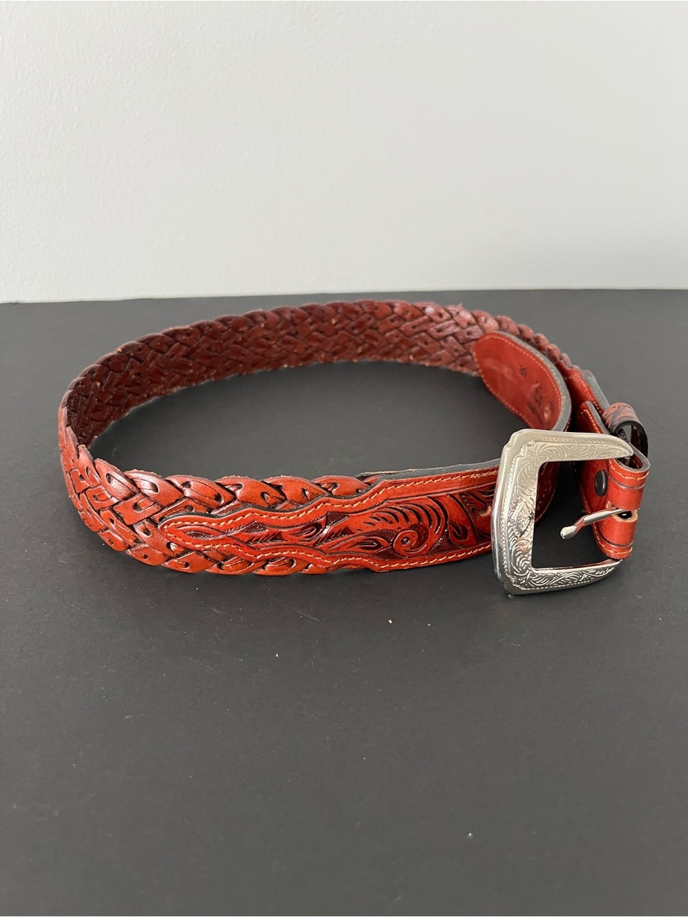 Nocona Women’s Top Grain Cowhide Hand Tooled Wide Western Belt Size 30